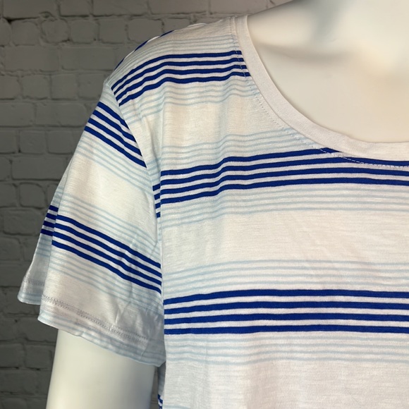 Style & Co Blue & White Stripe Short Sleeve Shirt Top Plus Size 3X - Picture 5 of 5